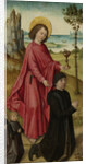 A Donor and his two Sons with Saint John the Evangelist, inner left wing of a triptych by Workshop of The Bruges Master of the Legend of Saint Ursula