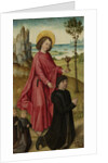 A Donor and his two Sons with Saint John the Evangelist, inner left wing of a triptych by Workshop of The Bruges Master of the Legend of Saint Ursula