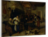 Interior of an inn with an old man amusing himself with the landlady and two men playing backgammon, known as 'Two kinds of games' by Jan Havicksz. Steen