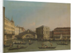 Grand Canal with the Rialto Bridge and Fondaco dei Tedeschi, Venice Italy by Workshop of Canaletto