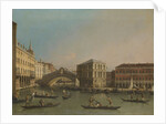 Grand Canal with the Rialto Bridge and Fondaco dei Tedeschi, Venice Italy by Workshop of Canaletto