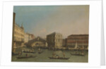 Grand Canal with the Rialto Bridge and Fondaco dei Tedeschi, Venice Italy by Workshop of Canaletto