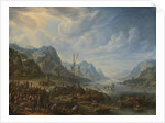 View of a River with Boat Moorings by Herman Saftleven