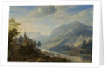 View of the Rhine river near Reineck, Germany by Herman Saftleven