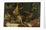 Still life with a deer, a boar's head, fruits and flowers by Frans Snijders