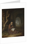 A hermit praying in a ruin by Jan Adriaensz. van Staveren