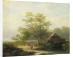 Water Mill in a Wooded Landscape by Lodewijk Hendrik Arends