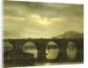 View of a Bridge of the Seine in Paris by Moonlight, France by Antonie Waldorp