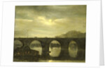 View of a Bridge of the Seine in Paris by Moonlight, France by Antonie Waldorp