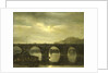 View of a Bridge of the Seine in Paris by Moonlight, France by Antonie Waldorp