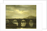 View of a Bridge of the Seine in Paris by Moonlight, France by Antonie Waldorp
