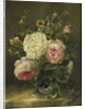 Still life with flowers in a crystal vase by Gerardina Jacoba van de Sande Bakhuyzen