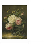 Still life with flowers in a crystal vase by Gerardina Jacoba van de Sande Bakhuyzen