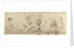 Six Putti with Flowers and Fruit and the Attributes of Drawing by Jurriaan Andriessen