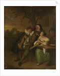 Man with a fiddle in bad company by Jan Havicksz. Steen