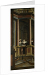 A Staircase, left side of the depiction. One of a seven-part room decoration by Dirck van Delen