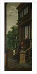 A Staircase, left side of the depiction. One of a seven-part room decoration by Dirck van Delen