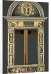 Frame depicting the Annunciation, Baptism of Christ, Entry into Jerusalem, Saints Cecilia and Catherine of Alexandria, Trinity (Gnadenstuhl, Mercy Seat), and four Music-making Angels by Circle of Giovanni di Francesco del Cervelliera