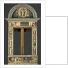 Frame depicting the Annunciation, Baptism of Christ, Entry into Jerusalem, Saints Cecilia and Catherine of Alexandria, Trinity (Gnadenstuhl, Mercy Seat), and four Music-making Angels by Circle of Giovanni di Francesco del Cervelliera