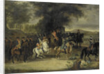 Inspection of a Cavalry Regiment, perhaps by William of Hesse-Homburg by Cornelis Troost