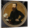 Portrait of Adam Wachendorff, with a Putto Blowing Bubbles by Cornelis Ketel