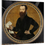 Portrait of Adam Wachendorff, with a Putto Blowing Bubbles by Cornelis Ketel