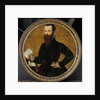 Portrait of Adam Wachendorff, with a Putto Blowing Bubbles by Cornelis Ketel