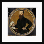 Portrait of Adam Wachendorff, with a Putto Blowing Bubbles by Cornelis Ketel