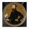 Portrait of Adam Wachendorff, with a Putto Blowing Bubbles by Cornelis Ketel