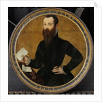 Portrait of Adam Wachendorff, with a Putto Blowing Bubbles by Cornelis Ketel