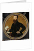 Portrait of Adam Wachendorff, with a Putto Blowing Bubbles by Cornelis Ketel
