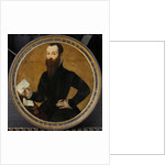 Portrait of Adam Wachendorff, with a Putto Blowing Bubbles by Cornelis Ketel