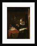 Young Woman at a Cradle by Nicolaes Maes
