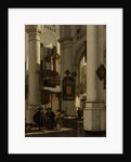 Interior of a Protestant, Gothic Church, with a Gravedigger in the Choir by Emanuel de Witte