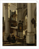Interior of a Protestant, Gothic Church, with a Gravedigger in the Choir by Emanuel de Witte