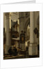 Interior of a Protestant, Gothic Church, with a Gravedigger in the Choir by Emanuel de Witte
