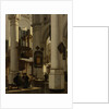 Interior of a Protestant, Gothic Church, with a Gravedigger in the Choir by Emanuel de Witte