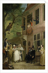 Misled, The Ambassador of the Rascals Exposes himself from the Window of 't Bokki Tavern in the Haarlemmerhout by Cornelis Troost
