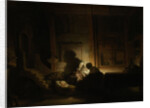 The holy family at night by Workshop of Rembrandt Harmensz. van Rijn