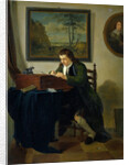 A Man Writing at his Desk by Jan Ekels II