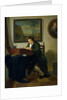 A Man Writing at his Desk by Jan Ekels II