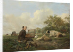 The Artist Painting a Cow in a Meadow by Hendrikus van de Sande Bakhuyzen
