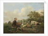 The Artist Painting a Cow in a Meadow by Hendrikus van de Sande Bakhuyzen