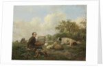 The Artist Painting a Cow in a Meadow by Hendrikus van de Sande Bakhuyzen