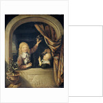 Children with a mousetrap by Domenicus van Tol
