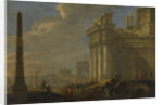 Italian harbor view by Jacob van der Ulft
