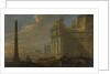 Italian harbor view by Jacob van der Ulft