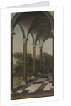 Gallery overlooking a park by Barent Fabritius