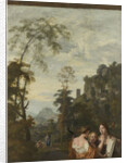 Italian Landscape with three Women Making Music, Gerard de Lairesse by Johannes Glauber