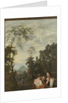 Italian Landscape with three Women Making Music, Gerard de Lairesse by Johannes Glauber